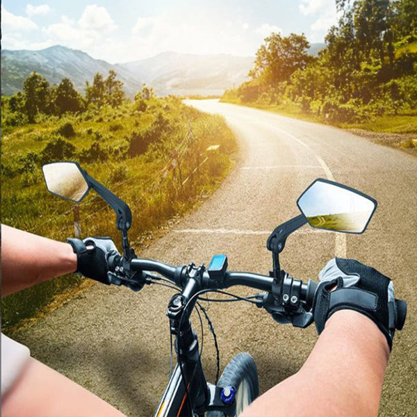 Bike Mirror Adjustable Handlebar Rear View For Mountain Road Bicycle 2 Pack (Black) Mirrors