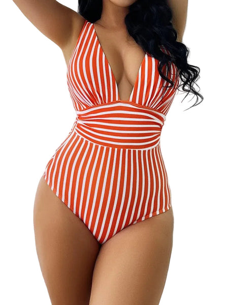 Jumpsuit  Striped Swimsuit Women's European And American Bikini Swimwear