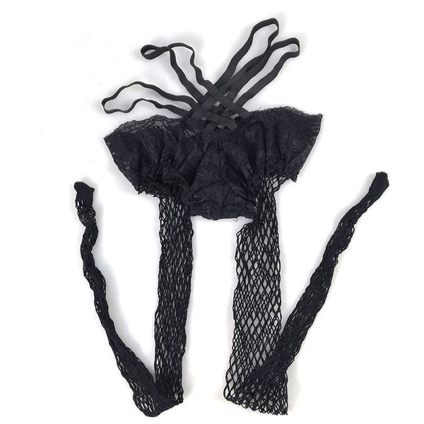 Mid Size Mesh Panties V Waist Lace Fishing Net Hollow Socks