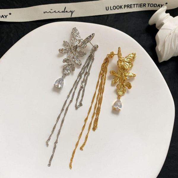 Veile Studios Temperament High End Butterfly Tassel For Women In Fresh And Sweet Style Earrings
