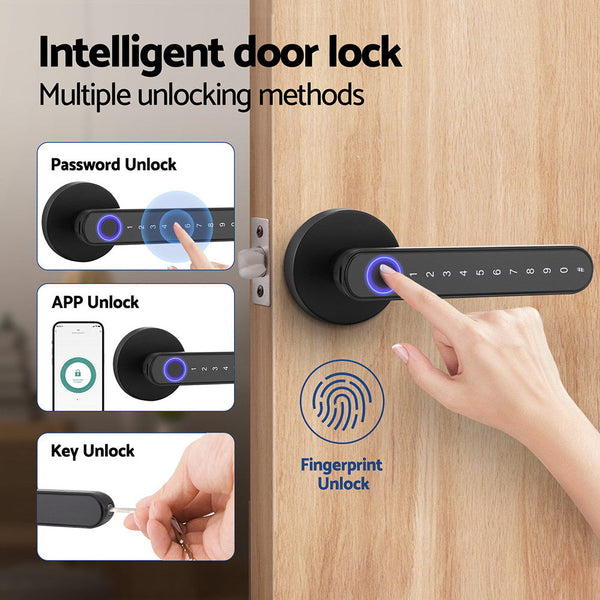 Ul Tech Fingerprint Door Lock Smart Electronic Handle Smart Door Locks