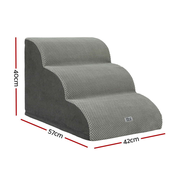 I.Pet Dog Ramp Steps Foam 3 Tier Stairs For Bed Sofa Car Portable Indoor Pet Transport