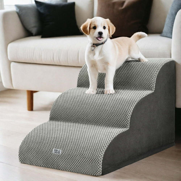 I.Pet Dog Ramp Steps Foam 3 Tier Stairs For Bed Sofa Car Portable Indoor Pet Transport
