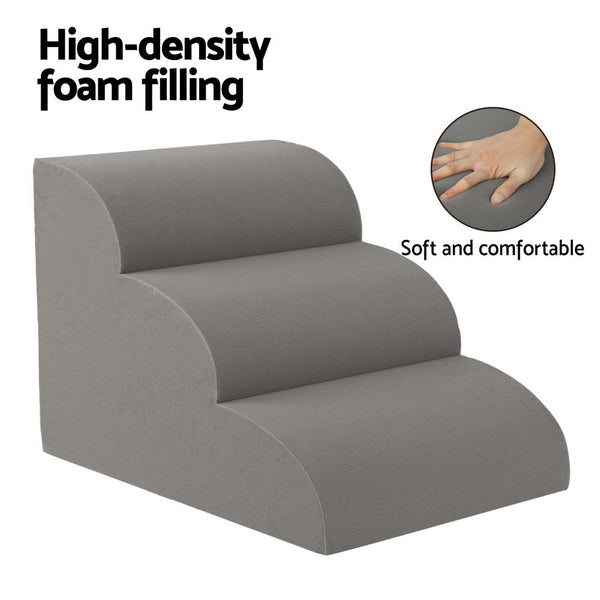 I.Pet Dog Ramp Steps Foam 3 Tier Stairs For Bed Sofa Car Portable Indoor Pet Transport