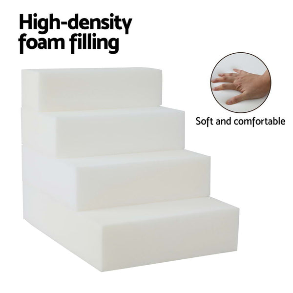 I.Pet Dog Ramp Foam Cover Stairs Portable Cat Ladder For Sofa Bed 4 Steps Pet Transport