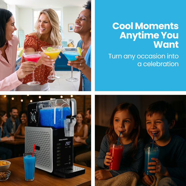 Polycool 3L Slushie Frozen Drink Maker Home Machine Fast Chilling Easy Digital Controls Slushie Makers