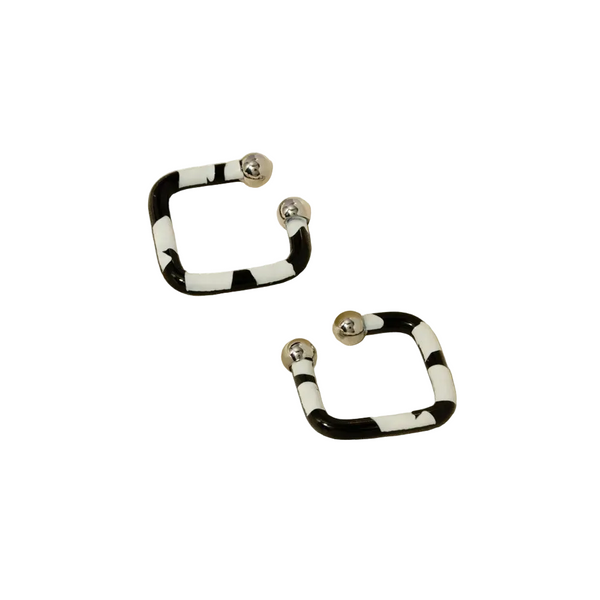 Stainless Steel Oil Drip Cuff Earrings