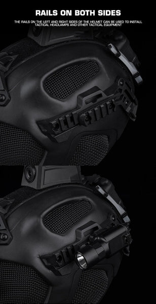 Lightweight Eva Tactical Helmet W23 Full Protection Steel Mesh Mask Included For Cosplay Airsoft Hats & Headwear
