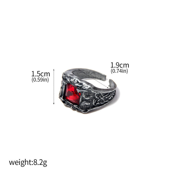 Dark Souls 3 Ring Gamedragon Snake Bite Blood Black Red Blue Gemstone Retro Style Rings