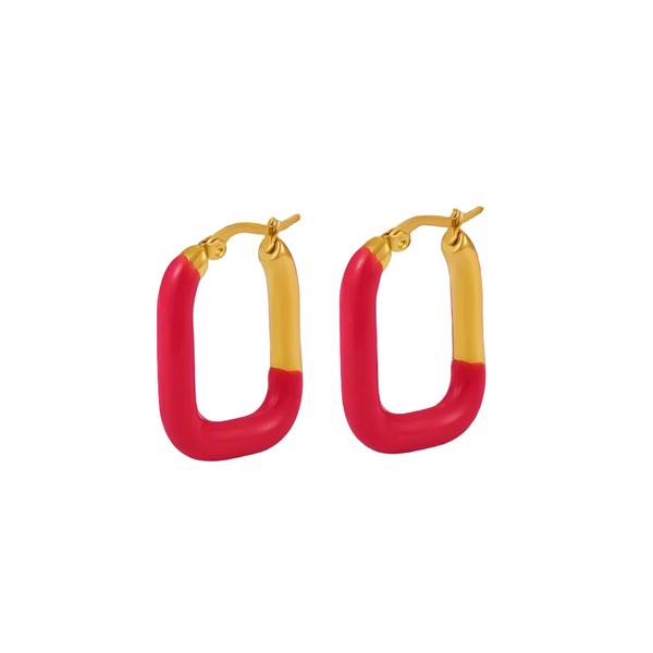 U Shaped Drip Oil Women's Fashionable Stainless Steel Gold Plated Color Preserving Accessories Earrings