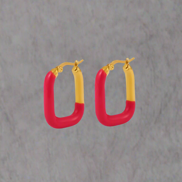 U Shaped Drip Oil Women's Fashionable Stainless Steel Gold Plated Color Preserving Accessories Earrings