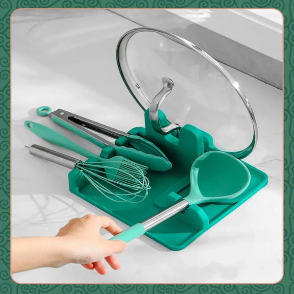 Silicone Pot Lid Rack Kitchen Storage Soup Spoon Pad Seated Spatula Household Other Kitchen Storage