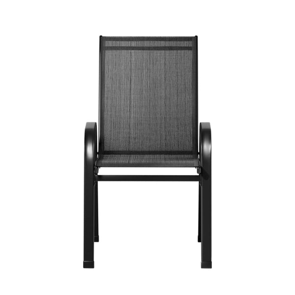 Gardeon 6Pc Outdoor Dining Chairs Stackable Lounge Patio Furniture Black Patio Chairs