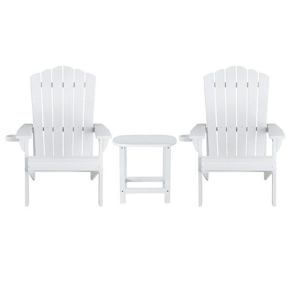 Gardeon Outdoor Table And Chairs Hdpe Adirondack Beach Sun Lounge Patio Furniture Garden White Outdoor Dining Sets
