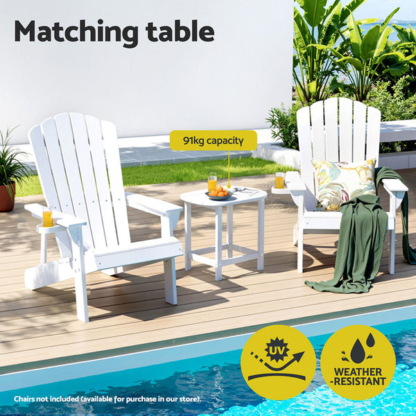 Gardeon Outdoor Coffee Side Table Hdpe Desk Patio Furniture Camping Garden White Coffee Tables