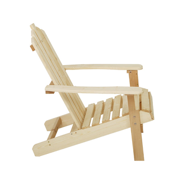 Gardeon Adirondack Outdoor Chairs Wooden Beach Patio Furniture Garden Natural Patio Chairs
