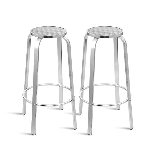 Gardeon 2X Outdoor Bar Stools Aluminum Benches Bar Stools