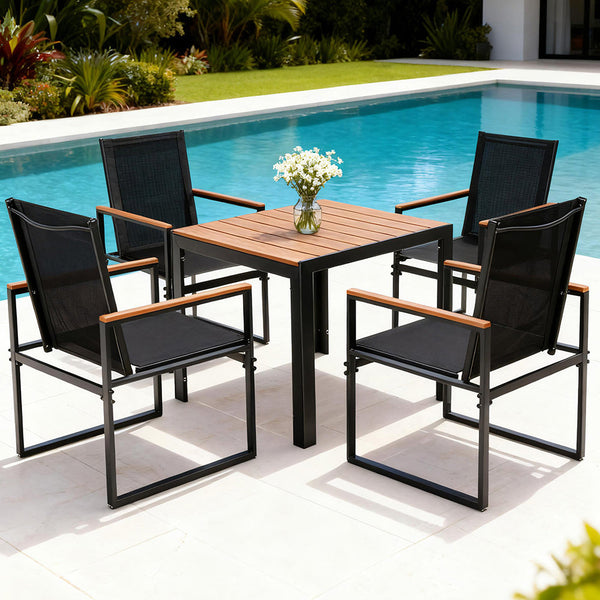 Gardeon 5Pcs Outdoor Dining Set Table And Chairs Patio Garden Furniture Bistro Outdoor Dining Sets
