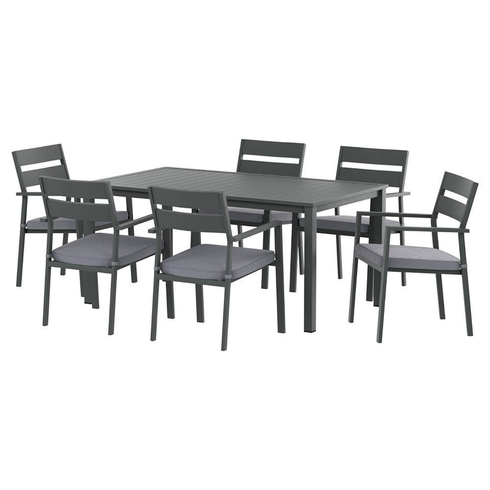 Gardeon Aluminium Outdoor Dining Set Black Table And Chairs Furniture Outdoor Dining Sets