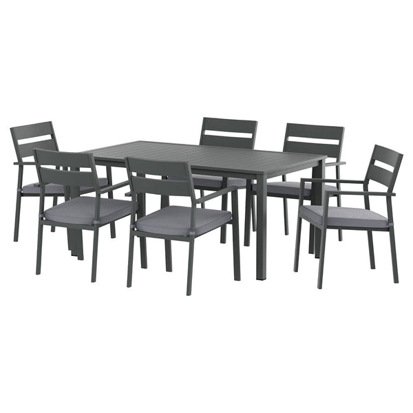 Gardeon Aluminium Outdoor Dining Set Black Table And Chairs Furniture Outdoor Dining Sets