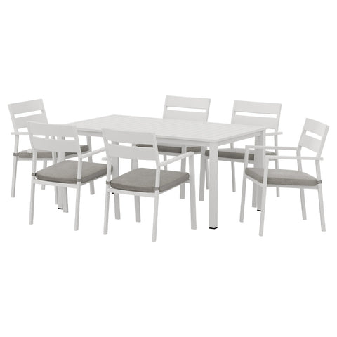 Gardeon Outdoor Dining Set 7 Piece Aluminum Table Chairs Setting White Outdoor Dining Sets