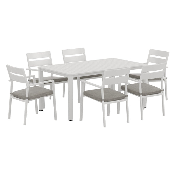 Gardeon Outdoor Dining Set 7 Piece Aluminum Table Chairs Setting White Outdoor Dining Sets
