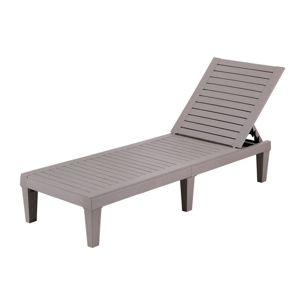 Gardeon Sun Lounge Adjustable Recliner Patio Outdoor Furniture Lightweight Grey Loungers