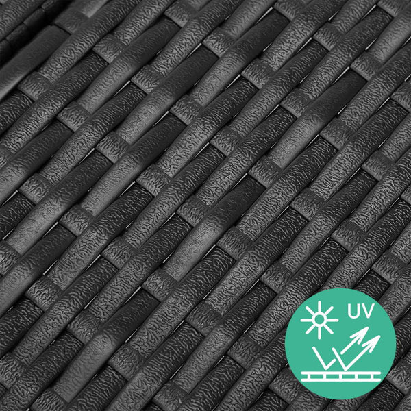 Gardeon 2Pc Sun Lounge Wicker Lounger Outdoor Furniture Beach Chair Garden Adjustable Black Loungers