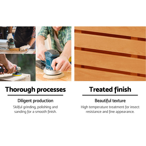 Gardeon Outdoor Storage Bench Box Wooden Garden Chair 2 Seat Timber Furniture Storage Deck Boxes