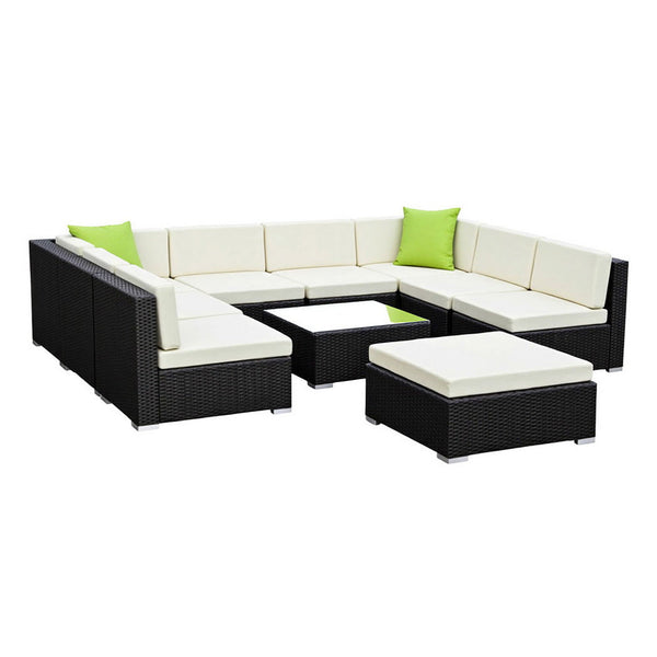 Gardeon 10 Piece Outdoor Sofa Set Wicker Couch Lounge Setting Cover Patio Furniture Sets