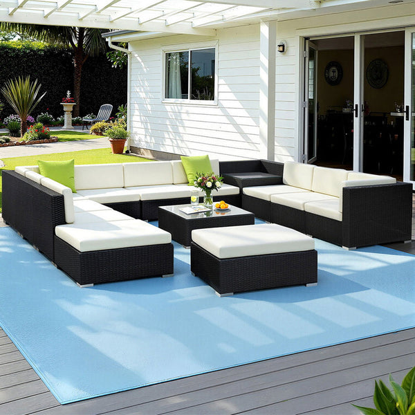 Gardeon 13 Piece Outdoor Sofa Set Wicker Couch Lounge Setting Cover Patio Furniture Sets