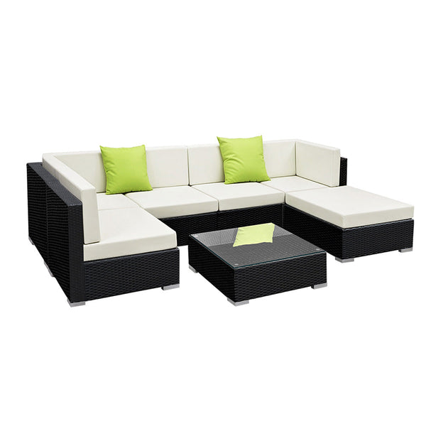 Gardeon 7 Piece Outdoor Sofa Set Wicker Couch Lounge Setting Cover Patio Furniture Sets