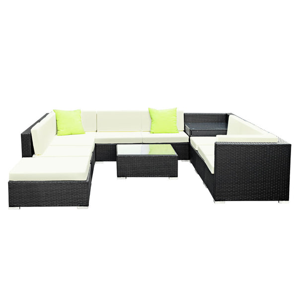 Gardeon 9 Piece Outdoor Sofa Set Wicker Couch Lounge Setting 7 Seater Patio Furniture Sets