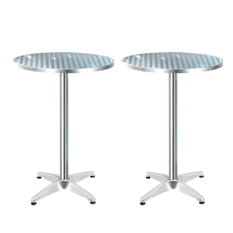 Gardeon Set Of 2 Outdoor Bar Table Aluminium Round 70/110Cm Patio & Garden Tables