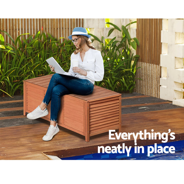 Gardeon Outdoor Storage Bench Box 210L Wooden Patio Furniture Garden Chair Seat Storage Deck Boxes
