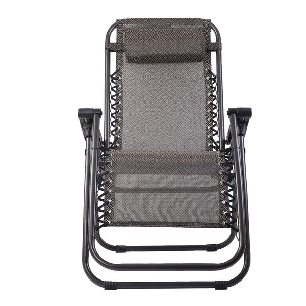 Gardeon Zero Gravity Chair Folding Outdoor Recliner Adjustable Sun Lounge Camping Beige Chairs