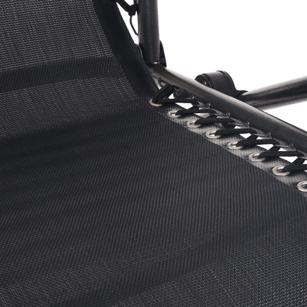 Gardeon 2Pc Zero Gravity Chair Folding Outdoor Recliner Adjustable Sun Lounge Camping Black Chairs