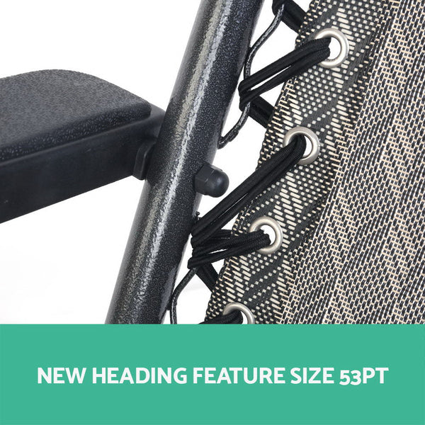 Gardeon 2Pc Zero Gravity Chair Folding Outdoor Recliner Adjustable Sun Lounge Camping Grey Chairs