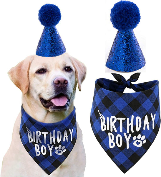 Pet Birthday Set Triangle Scarf Hat Party Decoration Styling Outdoor Creative Dog Clothing & Shoes