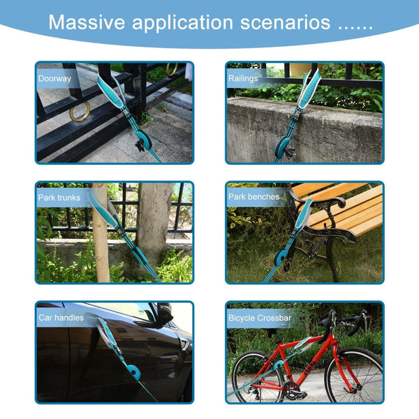 Nylon Combat Padded Leads Dog Leash With Double Handles Built In Poop Bag Holder Dispenser Leads & Head Collars