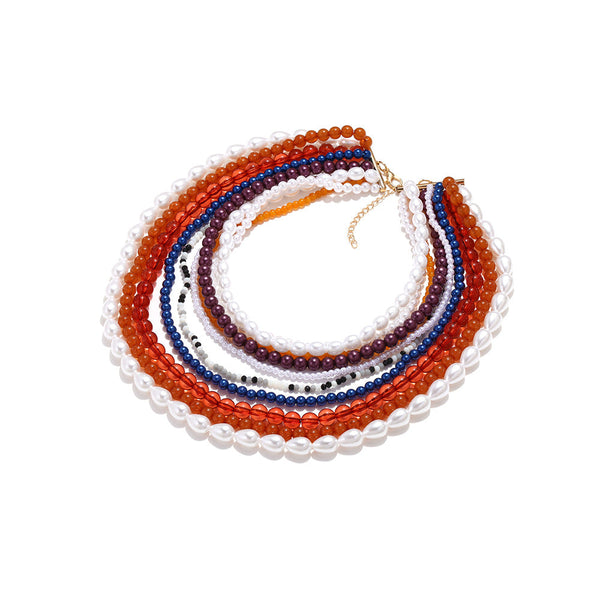 Veile Studios Bohemian Style Light Luxury Design Beaded Clavicle Chain Women's Necklace Necklaces & Pendants