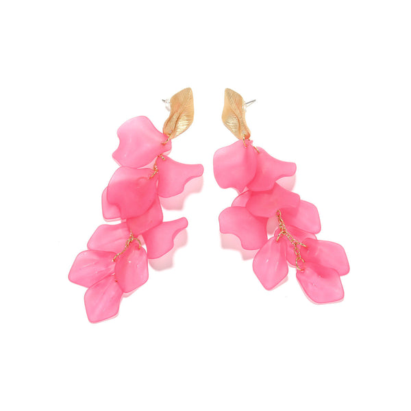 Veile Studios Seaside Bloom Acrylic Petal Tassel Long Style Drop For Women Jewelry Earrings