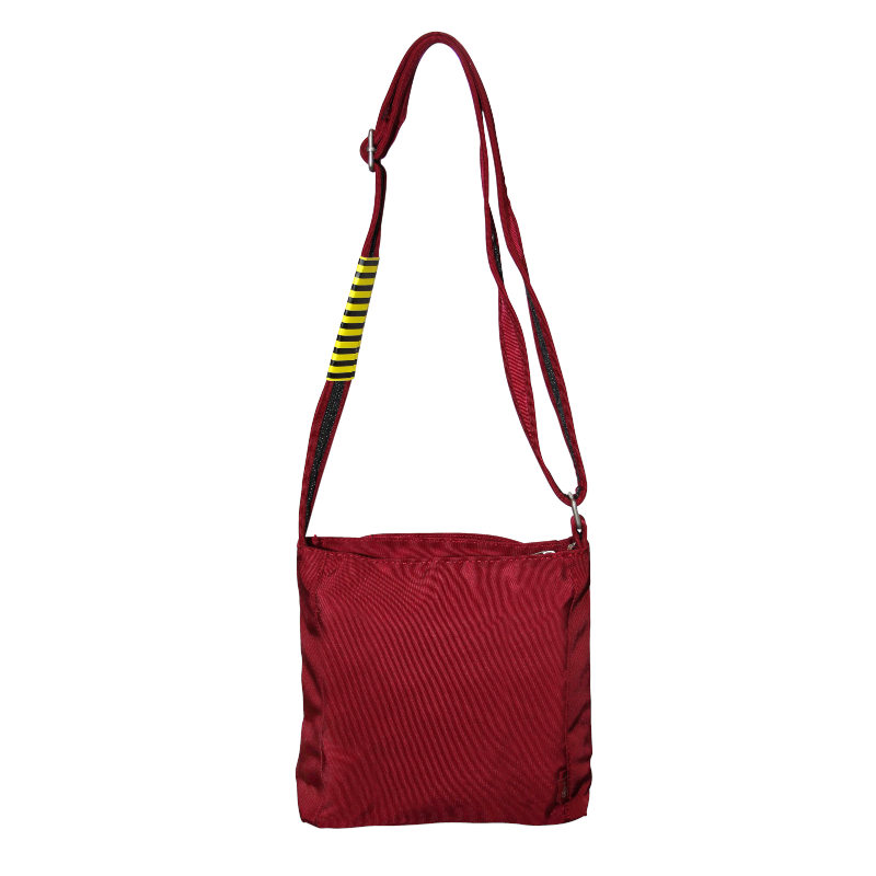 Fib Mens Crossbody Bag Shoulder Strap Travel Satchel Wallet Pockets Burgundy Bags