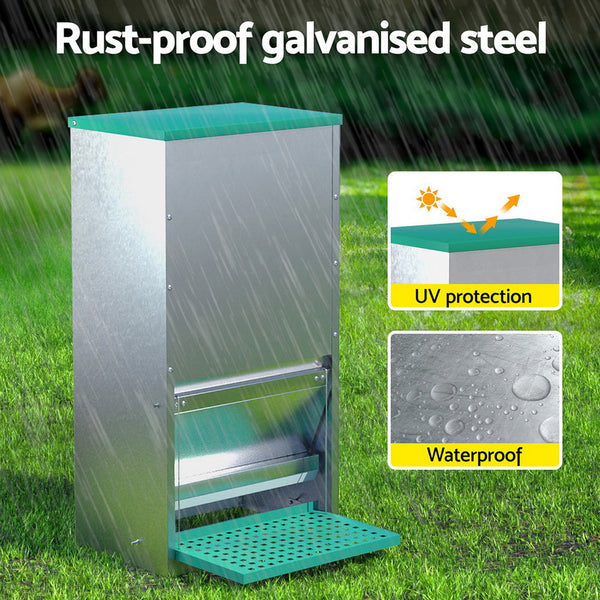 Giantz Automatic Chicken Feeder Port Coop Poultry Treadle Self Opening Small Animal Supplies