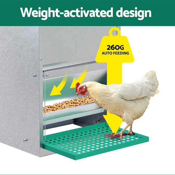 Giantz Automatic Chicken Feeder Port Coop Poultry Treadle Self Opening Small Animal Supplies