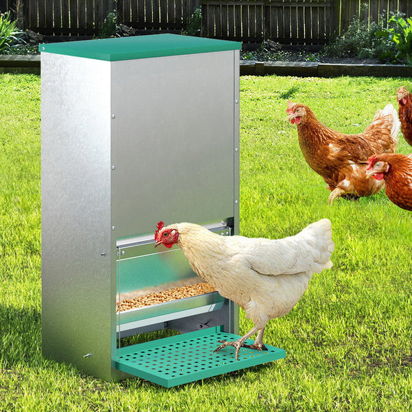 Giantz Automatic Chicken Feeder Port Coop Poultry Treadle Self Opening Small Animal Supplies