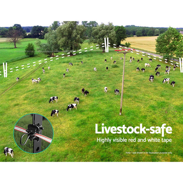 Giantz Electric Fence Poly Tape 1200M Electric Fencing