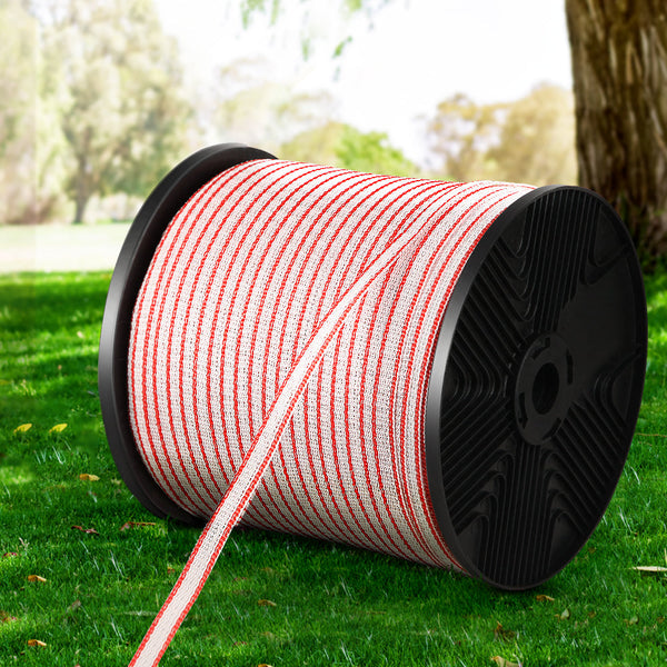 Giantz Electric Fence Poly Tape 400M Insulator Electric Fencing