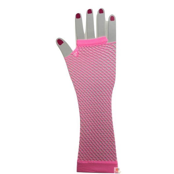 Br Costumes Fishnet Fingerless Elbow Length 70S 80S Womens Party Dance Gloves
