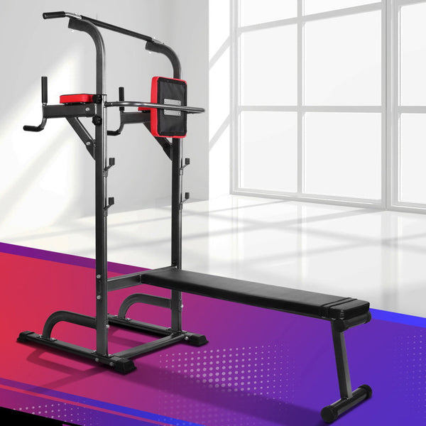 Everfit Weight Bench Chin Up Bar Press Home Gym 380Kg Capacity Home Gyms